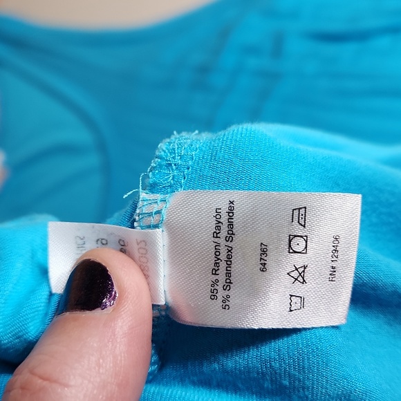 Venus Large Turquoise Sleeveless Tank Dress Rouched Sides - Picture 9 of 9